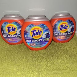 3 Tide+Power Pods Oxi Boost Stain Removal + Oxi Power 25pacs