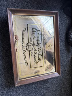 Vintage Johnnie Walker Black Label 12 Year Old Scotch Mirror