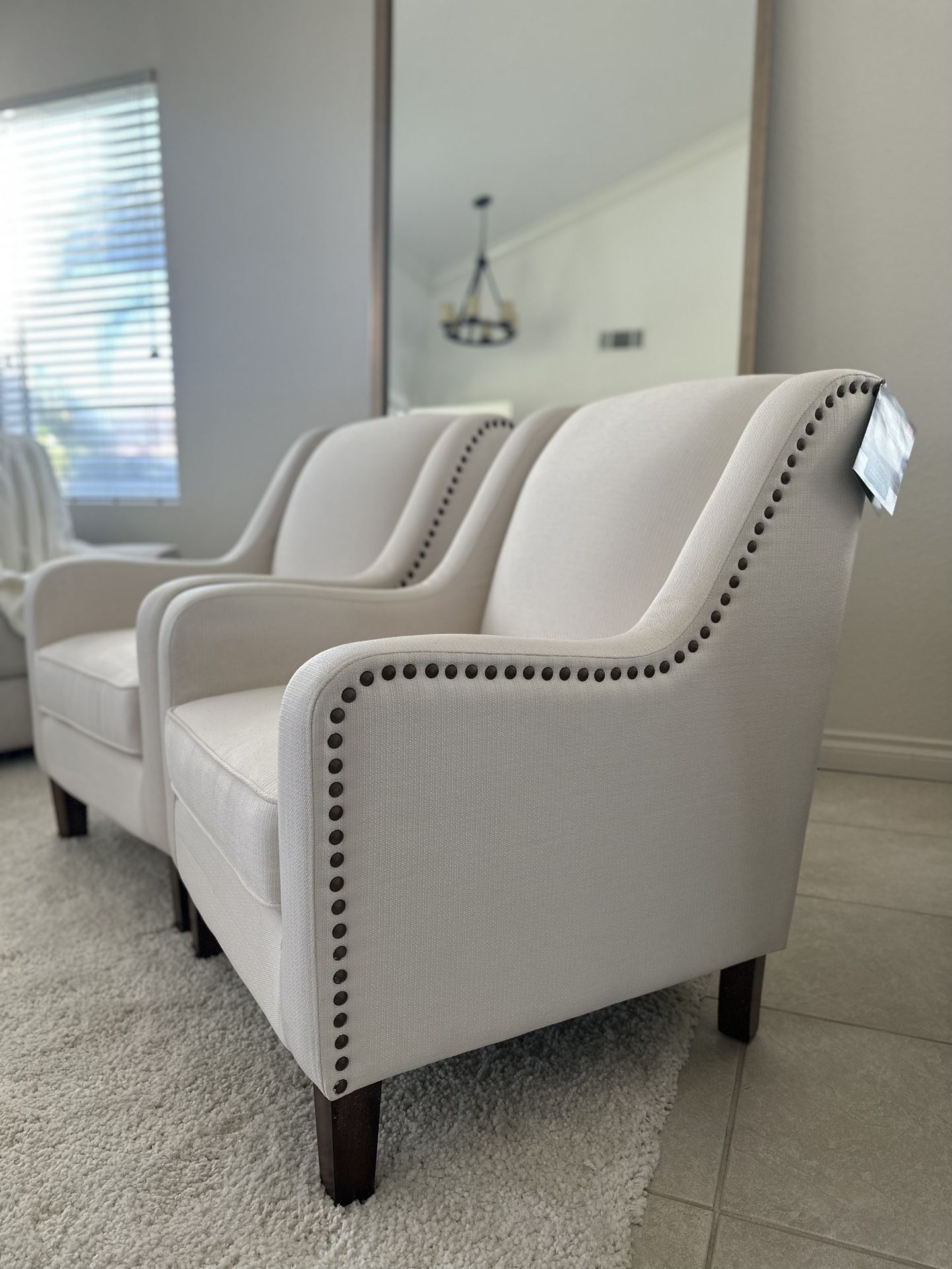 True Innovations Mila Fabric Accent Chair Set Of 2 for Sale in