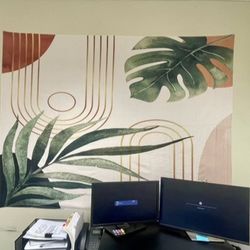 10 Cash Near AV College Fabric Minimalist Bohemian Plant Botanical Aesthetic Wall Hanging Neutral Home Decor Art for Living Room Bedroom Dorm 59Lx51W 