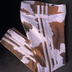 Kids Purple Adidas Originals X Ivy Park Rodeo Tights All Over Cow Print Girls Size 5T