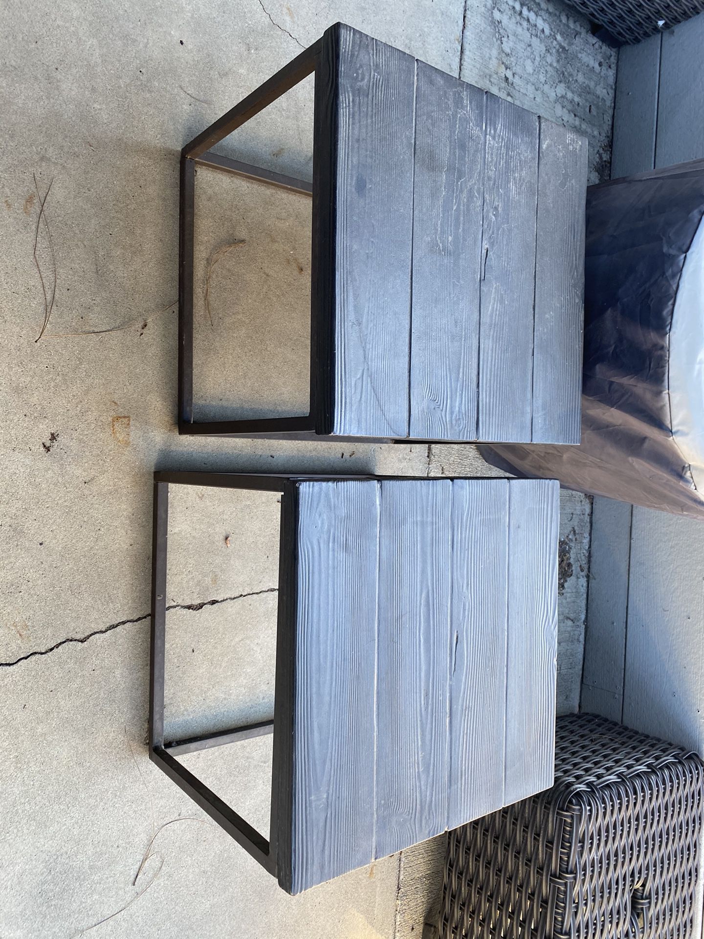 Set Of Two Heavy Outdoor Tables