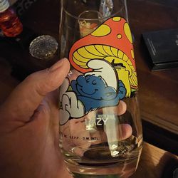 3 Vintage Smurf Drinking Glasses. 1982. NO chips Or Cracks