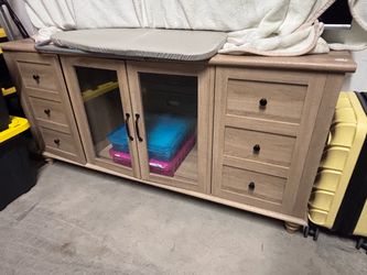 Tv stand 100$ new condition other than this spot from Christmas decor