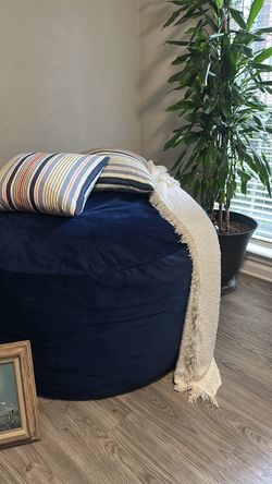 Extra Large Navy Blue Bean Bag Chair – Comfy & Gently Used
