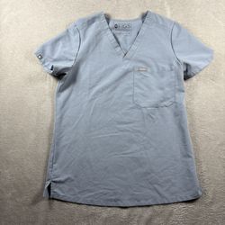 FIGS Women’s XS Blue PO #1425  Technical Collection Scrub Top V-Neck Blue #4A