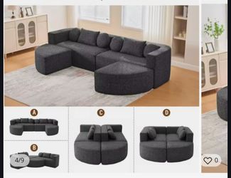 Compression Sofa With Deep Seating And Curved Design