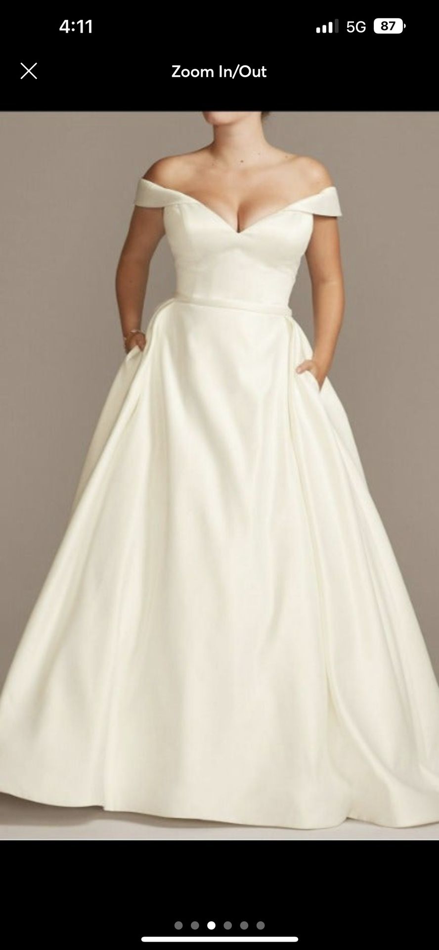 NWT Ivory Satin Wedding Dress 
