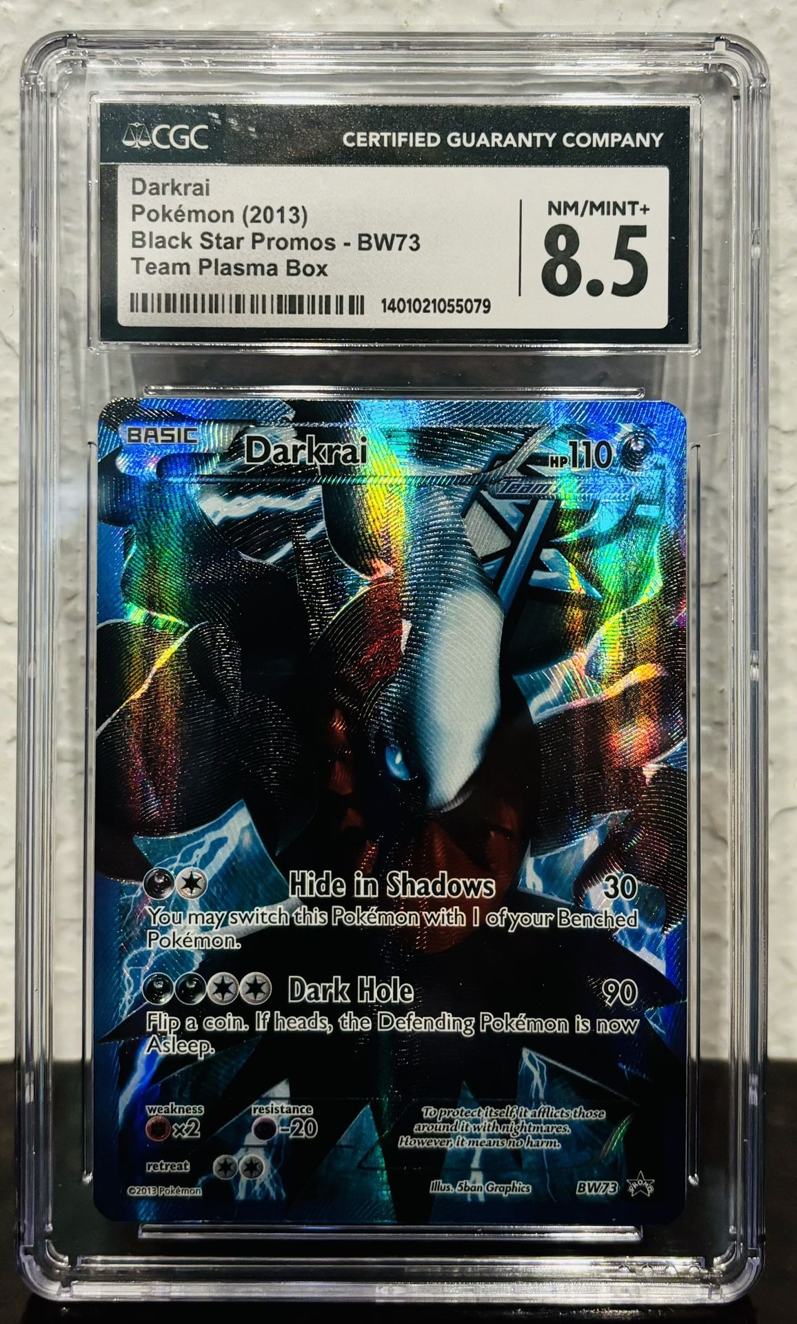 2013 Pokemon DARKRAI Black & White Team Plasma Box #BW73 FULL ART CGC 8.5 NM/MT