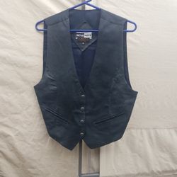 Leather Vest Medium Backside Polyester Good Condition