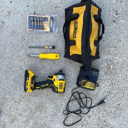 DeWalt Drill w/ Drill Bits And Charger Included. 