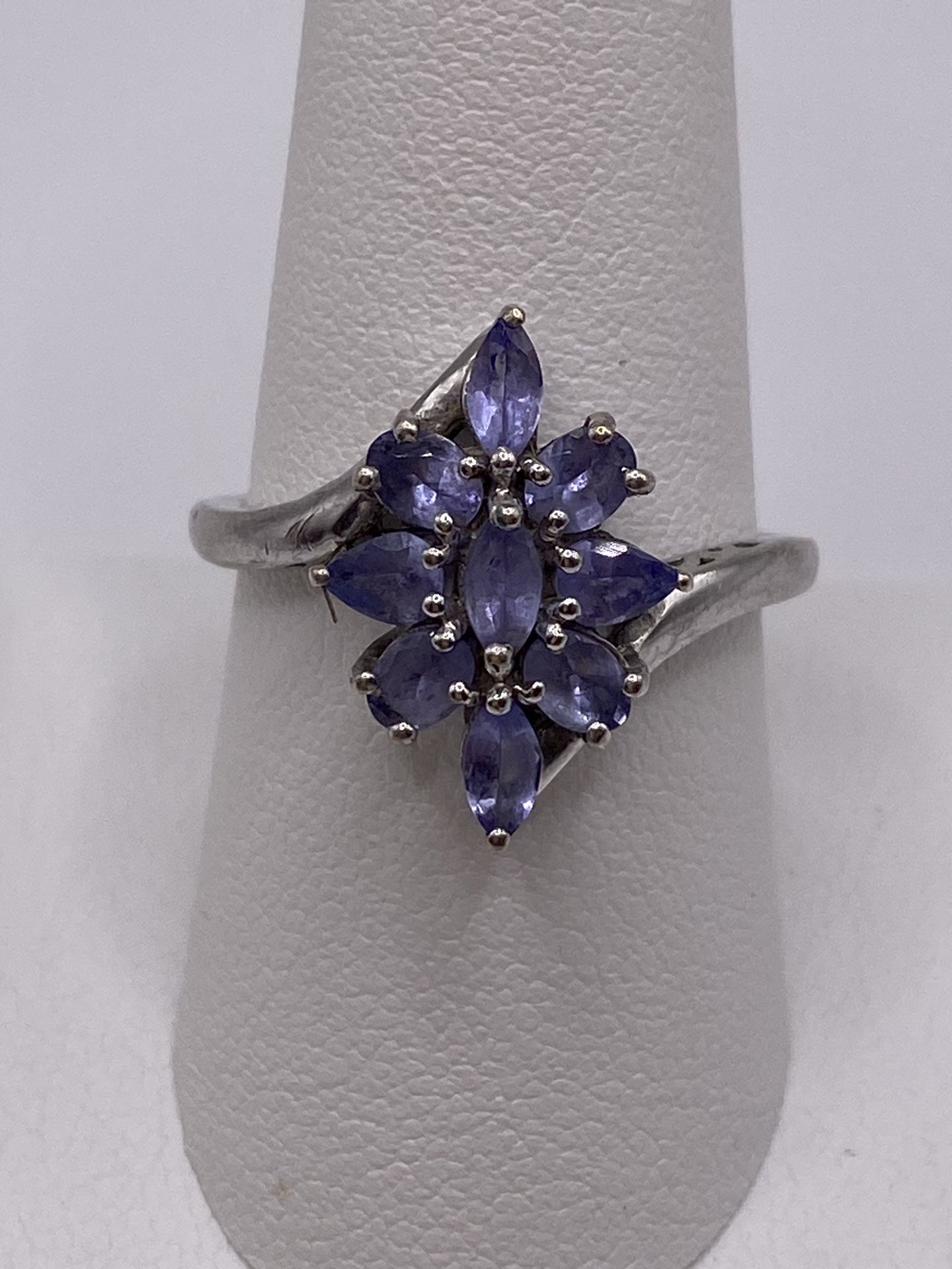 Tanzanite Cluster 925 Ring 