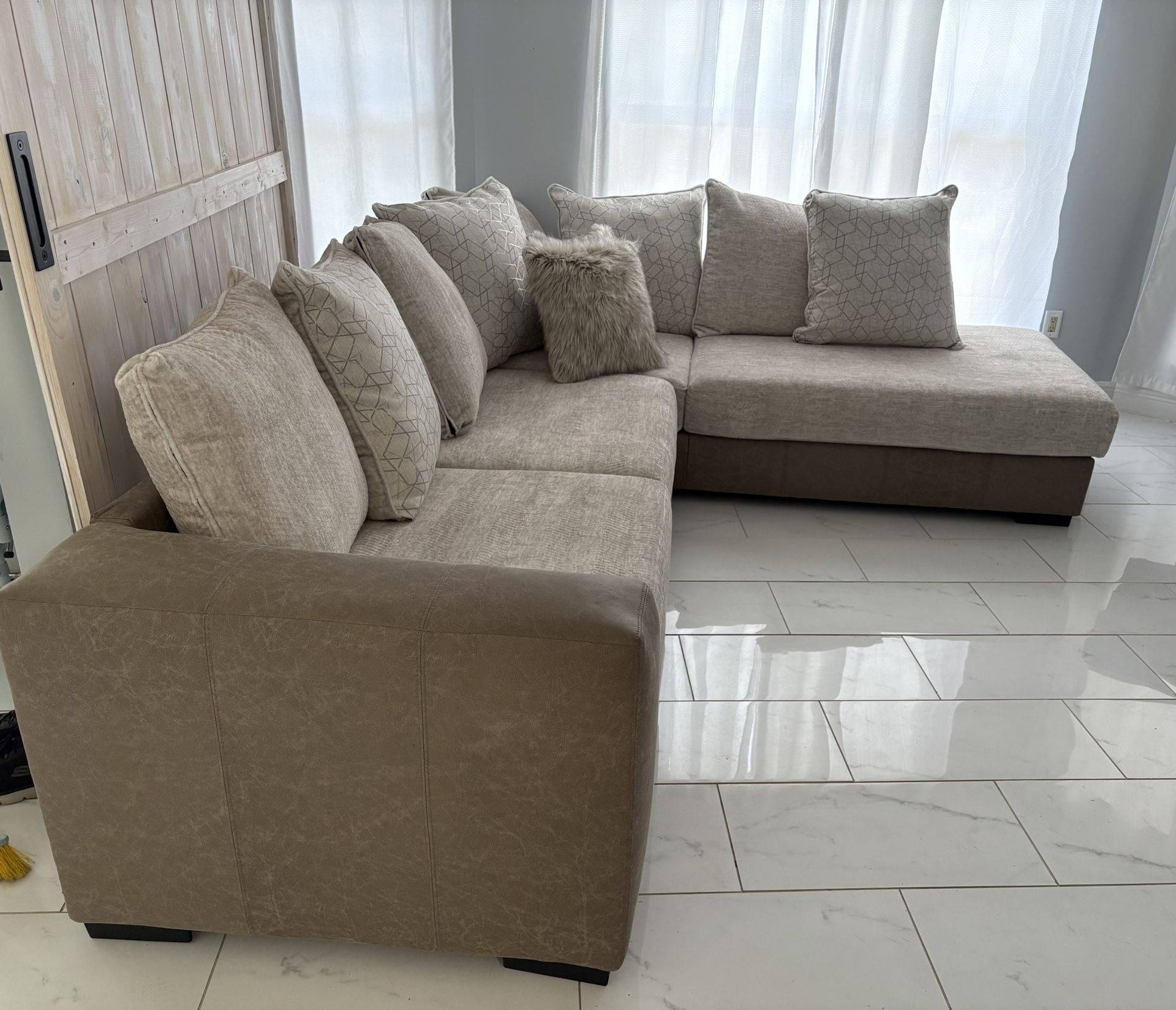 Comfy Oatmeal Couch