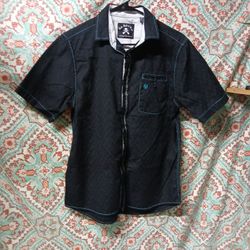 Rock Roll N Soul Cotton Button Up Shirt, Size M
