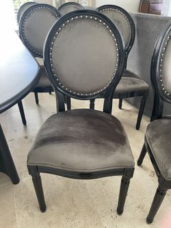 6 Black Frame Green/ Gray Fabric