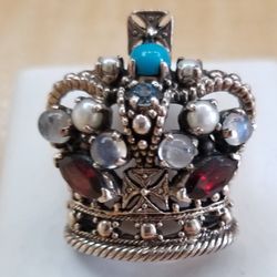 Sterling Silver and Mixed Stones Ring