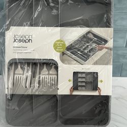 New Joseph Joseph Gray DrawerStore Expanding Cutlery, Utensil & Gadget Organiser