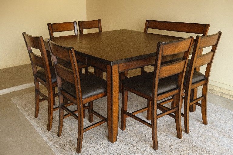 Dining Table - 6 Chairs & Bench - Delivery Available 