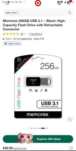 Memorex 256GB 3.1 USB FLASH DRIVE 