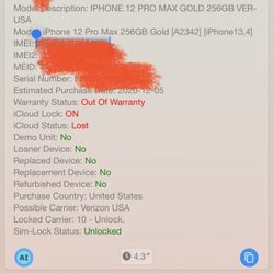 Unlocked / iCloud Locked iPhone 12 Pro Max 256gb Needs new screen cracked both sides For parts or if u can get lock off  