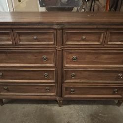 Wood Dresser With Mirror 8 Shelves