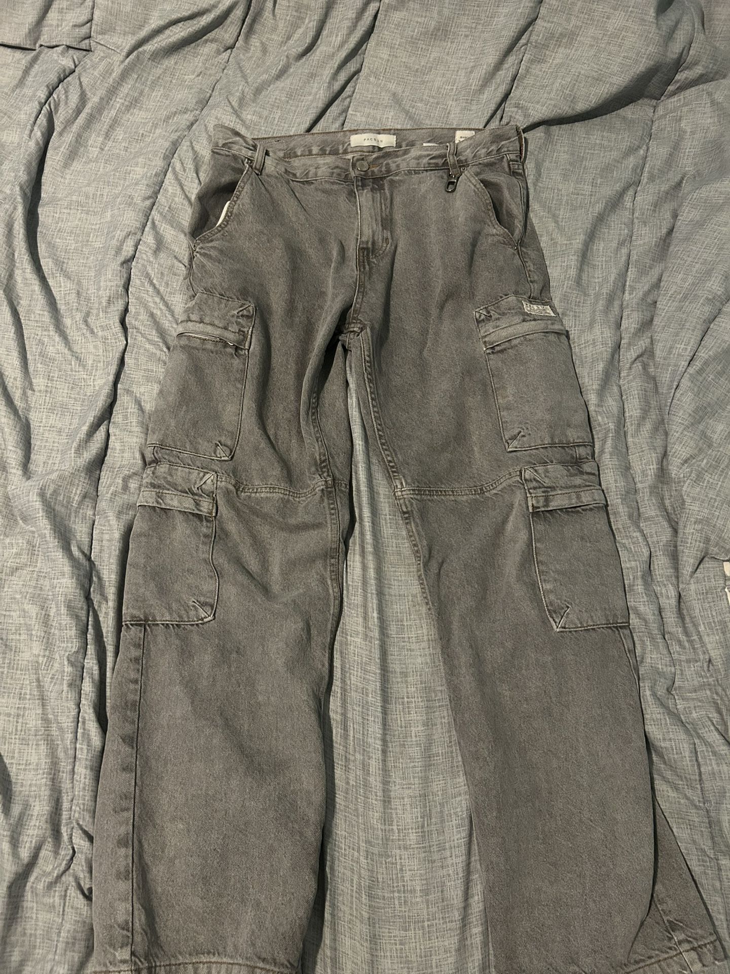Pacsun Baggy Grey Cargo Pants