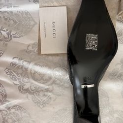 Mallory Croc Embossed Square Toe Mule (Women) Gucci NEW