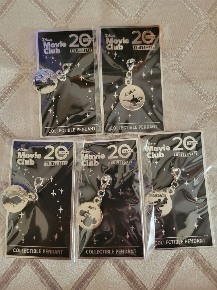 Set Of 5 Disney Collectable Pendents/ Charms