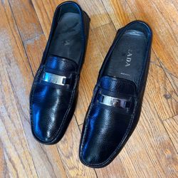 Men's Prada Black Leather Loafers Size 11