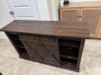 Farmhouse TV Stand with Sliding Barn Doors