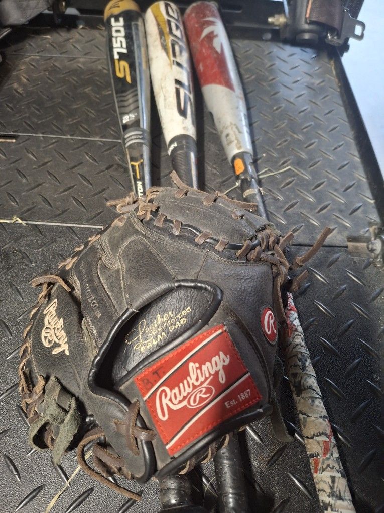 Rawlings Glove and Bats For Sale