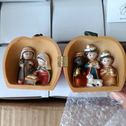 Miniature Apple Nativity 3” Christmas Figurine