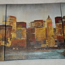 Global Gallery Claude Becaud 'New York Abskyline' Canvas Wall Art