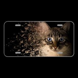 License Plate Novelty Car Front Cat Background Handling Retouch