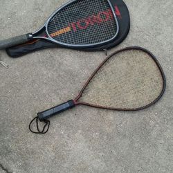 (2) hand ball. Racket w (1) cover - negotiable