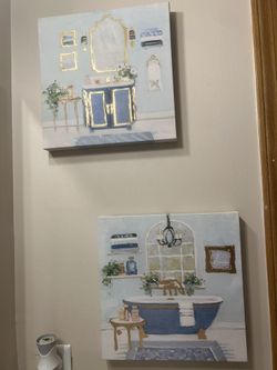 2 Bathroom Paintings 