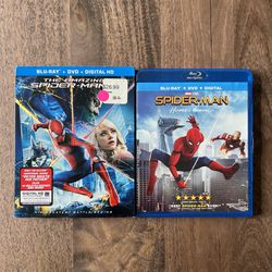 The Amazing Spider-Man & Spider-Man Homecoming Blu-Ray & DVD Movies