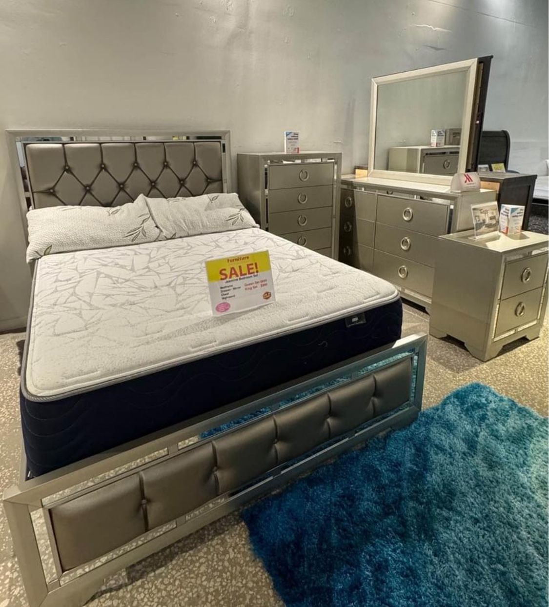 Spring Sale! Beautiful Jasmine Bedroom Set Now Only $699. Easy Finance Option. Same Day Delivery.