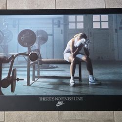 Vintage NIKE Poster "There is no finish line" 24x36 Joanne Ernst Gym Sports