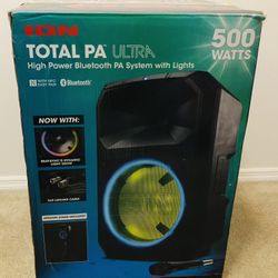 ION Audio Total Ultra High-Power 500 Watt Bluetooth PA Speaker System with Lights