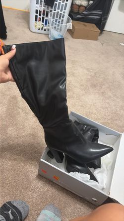 Black knee high boots