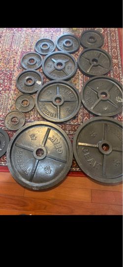 Set of 255 Lbs Olympic weights plates
