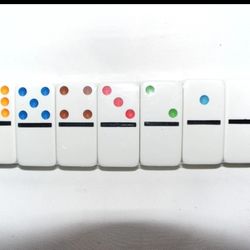 NEW Collectors Dominoes Double Six Jumbo Color Dot 14 Shiny Pieces Cardinal SEAL