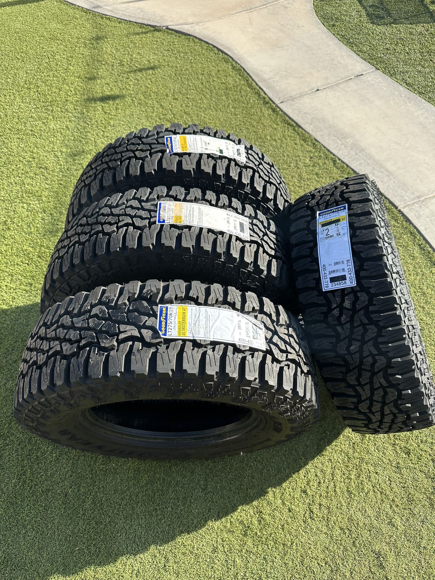 Brand New (4) GoodYear Wrangler UltraTerrian AT 275/70/18 Load Range E 2025 Tires