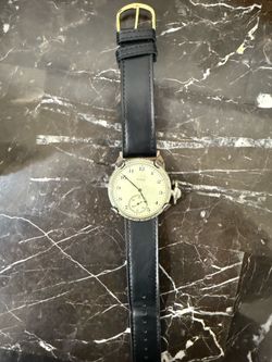Elgin Vintage Wristwatch Black Leather Strap