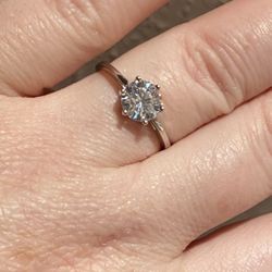 Exquisite 2ct Round Cut Zircon Sterling Silver Ring S925 Size 7, 8, 9 & 10