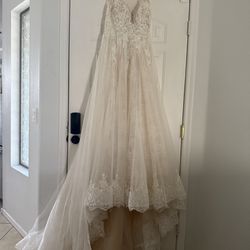 A line wedding dress, never worn or altered