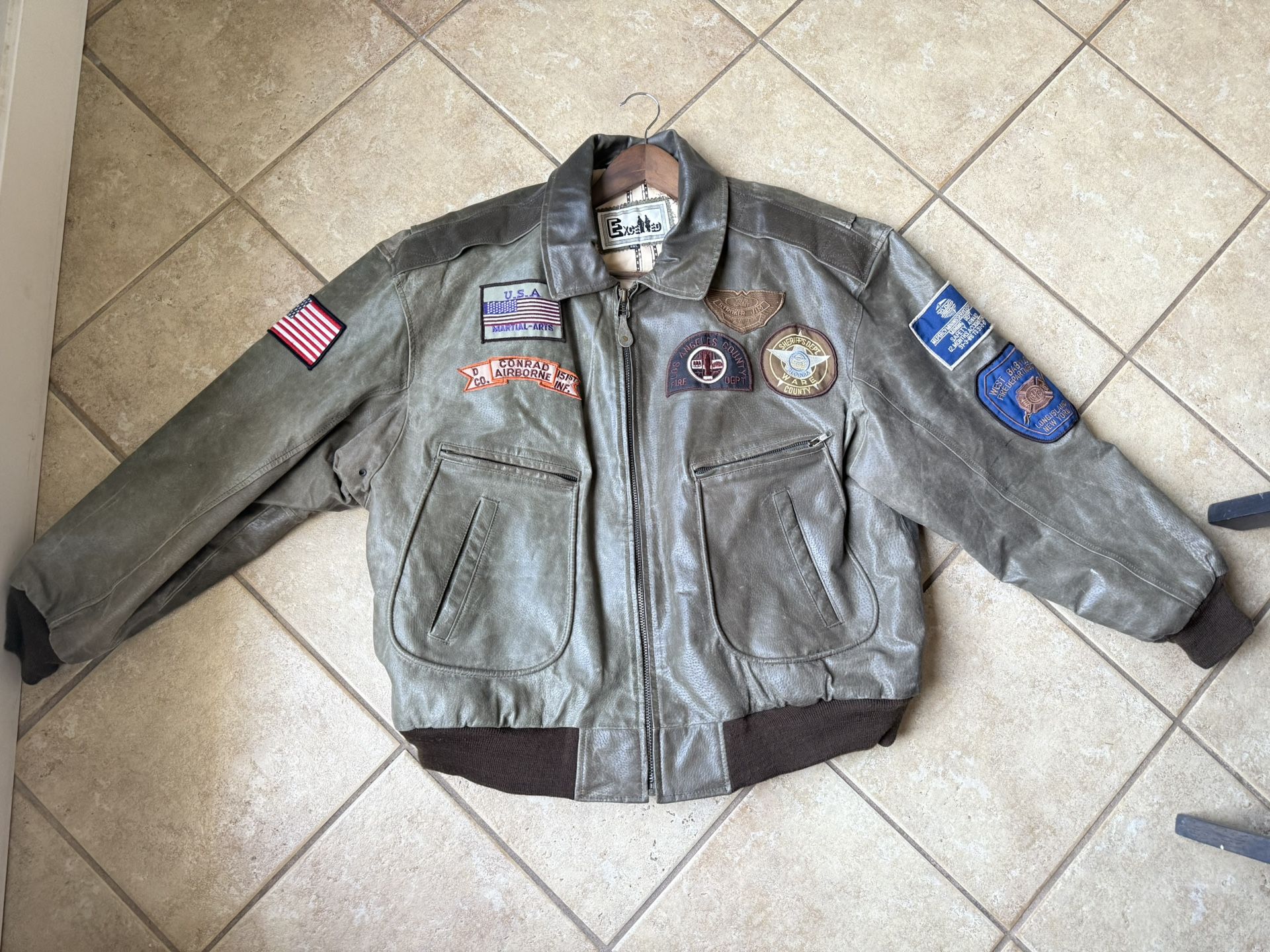 Excelled Leather Bomber Jacket SIZE: 2XL