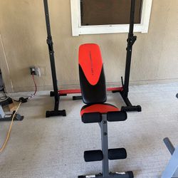 Cap adjustable squat rack & Weiderpro bench $130   