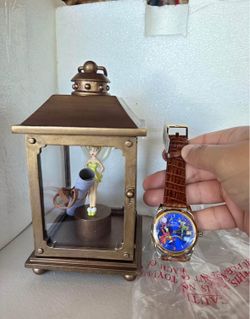 Disney Tinkerbell Lantern Figure & Peter Pan Watch Limited Edition This is Tinkerbell Lantern Figure
